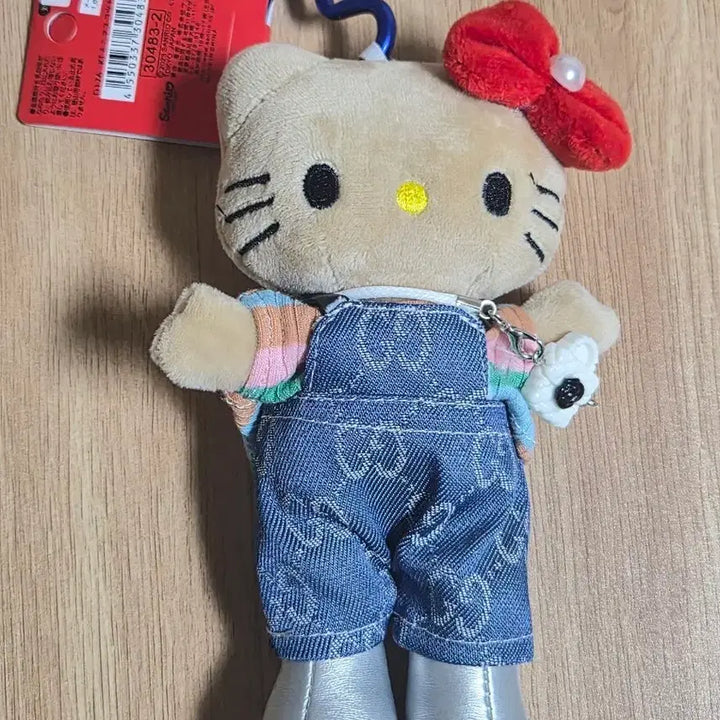 [BUNJANG] Gucci Hello Kitty Denim Overall Keychain / 헬로키티 구찌 데님 멜빵 키링