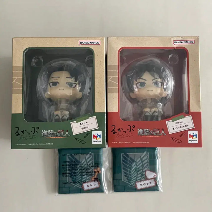 [BUNJANG] Attack on Titan Eren &amp; Levi Look Up Figures Set (Unsealed) / 택포12)진격의거인 룩업 에렌 리바이 미개봉 특전ㅇ