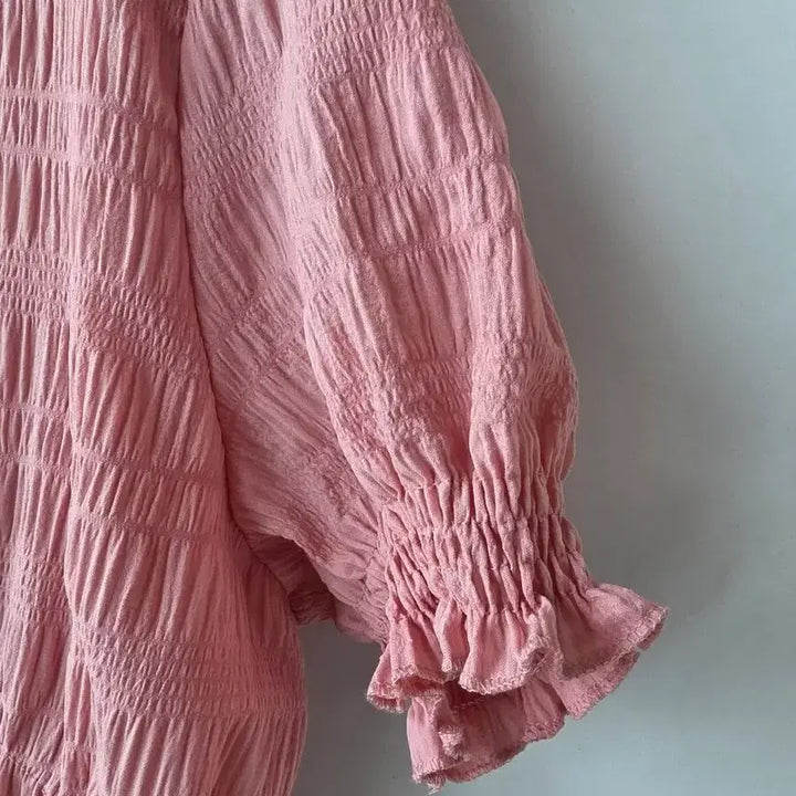 [BUNJANG] Pink Banding Embossed Dress / F/ 핑크 밴딩 엠보원피스