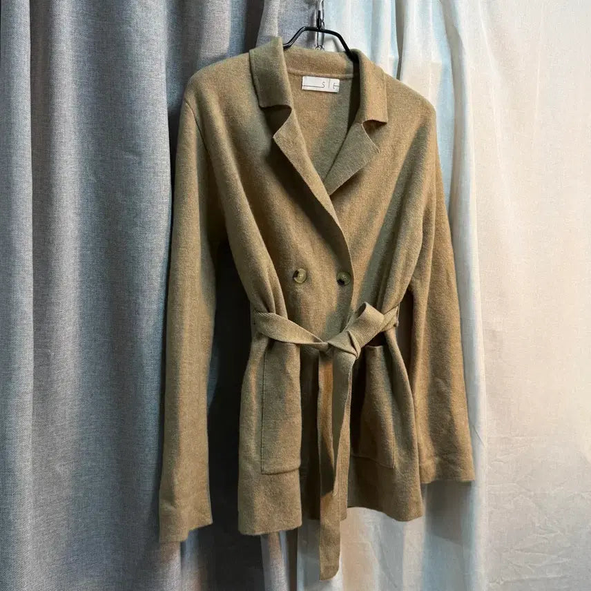 [BUNJANG] SIE Belted Double Button Knit Long Cardigan Jacket / [FREE] SIE 시에 벨티드 더블 버튼 니트 롱 가디건 자켓