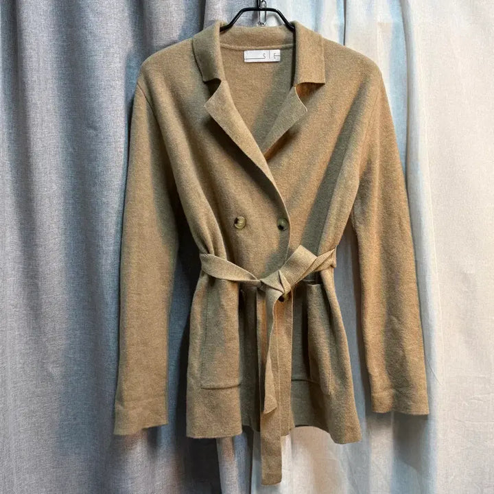 [BUNJANG] SIE Belted Double Button Knit Long Cardigan Jacket / [FREE] SIE 시에 벨티드 더블 버튼 니트 롱 가디건 자켓