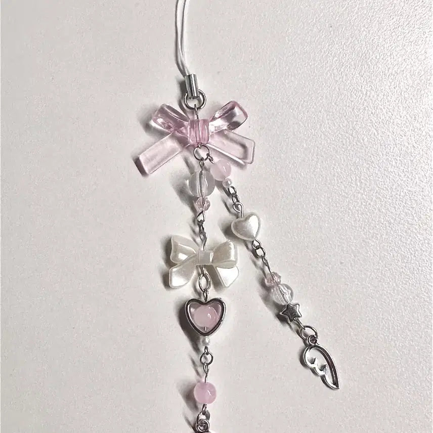 [BUNJANG] _[핑크색] 두줄 비즈키링 / _[핑크색] 두줄 비즈키링