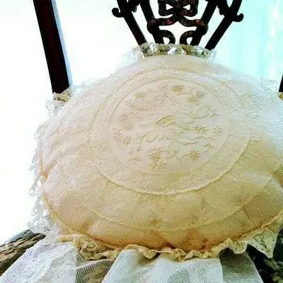 [BUNJANG] Antique Normandy Round Lace Cushion / 엔틱 노르망디 라운드 레이스 쿠션
