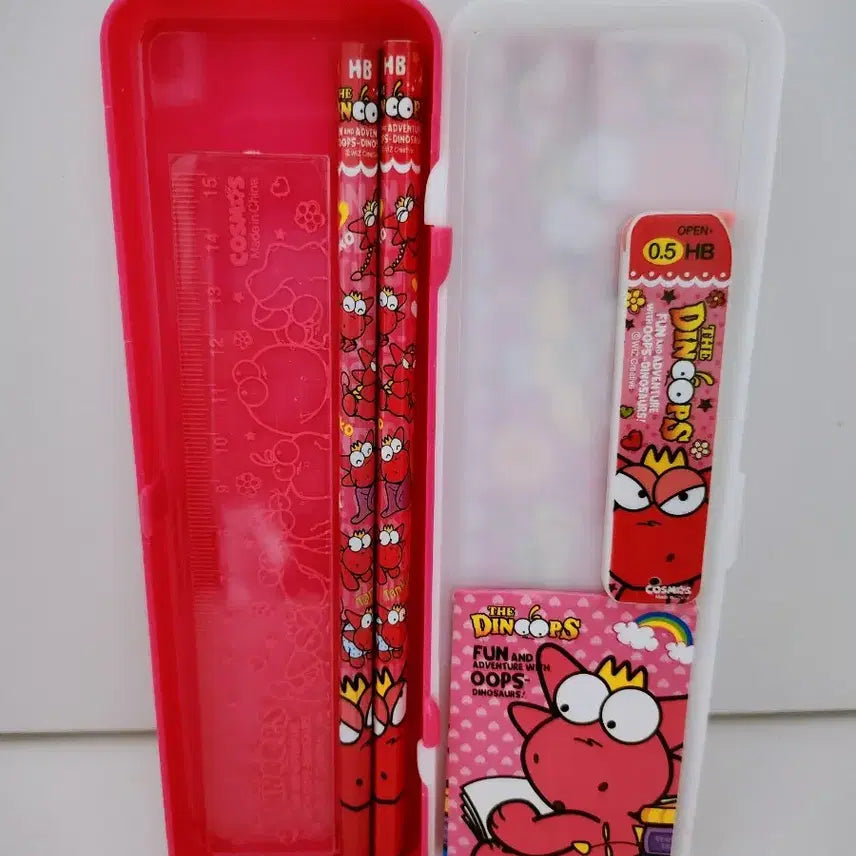 [BUNJANG] Dino Oops Pencil Case Stationery Set / [고전문구] 다이노웁스 필통 문구 세트