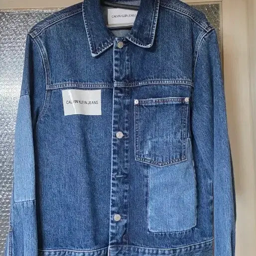 [BUNJANG] Calvin Klein Jeans Denim Patch Washed Jacket / 캘빈클라인 데님 패치 워싱 자켓(시스템옴므)(솔리드옴므)