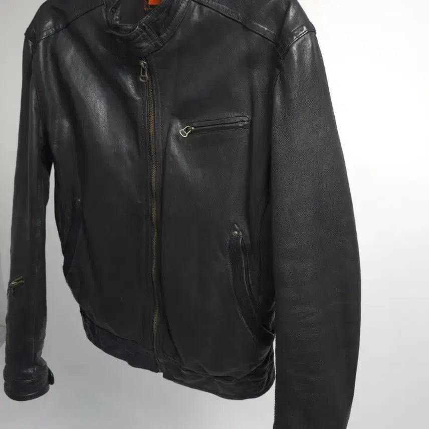 [BUNJANG] Hugo Boss Lambskin Leather Single Rider Jacket / 휴고보스 정품 남성 블랙 양가죽 싱글 라이더 가죽 자켓 레더자켓 105