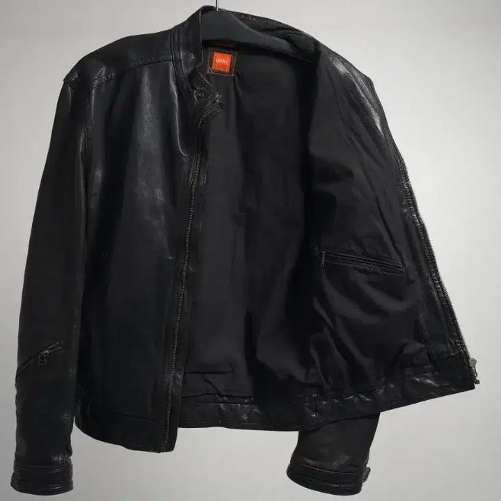 [BUNJANG] Hugo Boss Lambskin Leather Single Rider Jacket / 휴고보스 정품 남성 블랙 양가죽 싱글 라이더 가죽 자켓 레더자켓 105