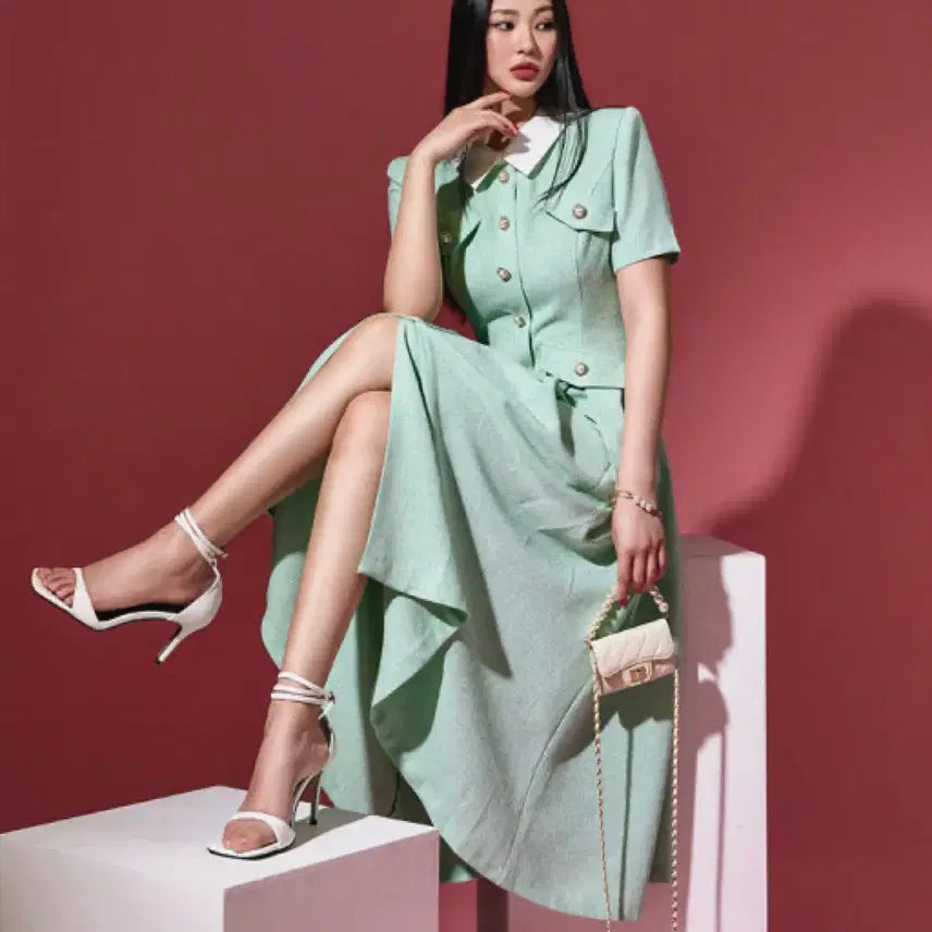 [BUNJANG] DINT Tweed Long Dress / 딘트 트위드원피스 L
