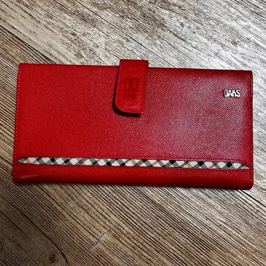 [BUNJANG] Daks Red Check Long Wallet / 닥스 레드 체크 장지갑
