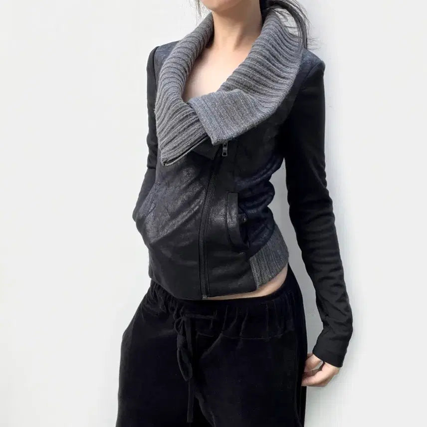 [BUNJANG] A/X Drape High Neck Zip-up Top / A/X 드레이프 하이넥 집업