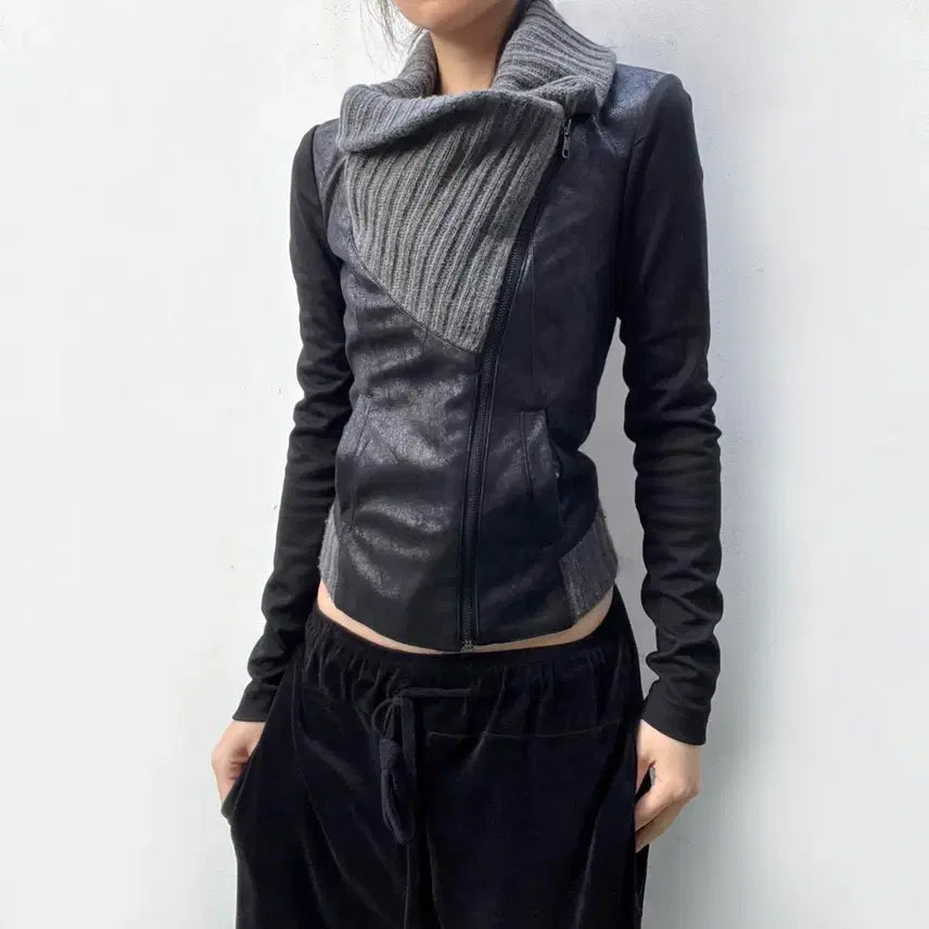 [BUNJANG] A/X Drape High Neck Zip-up Top / A/X 드레이프 하이넥 집업