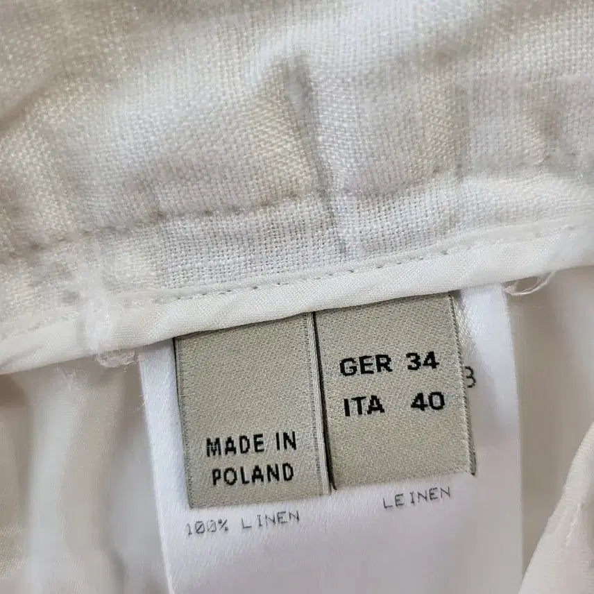 [BUNJANG] AIGNER White Linen Pants / AIGNER 화이트 100% 린넨 팬츠