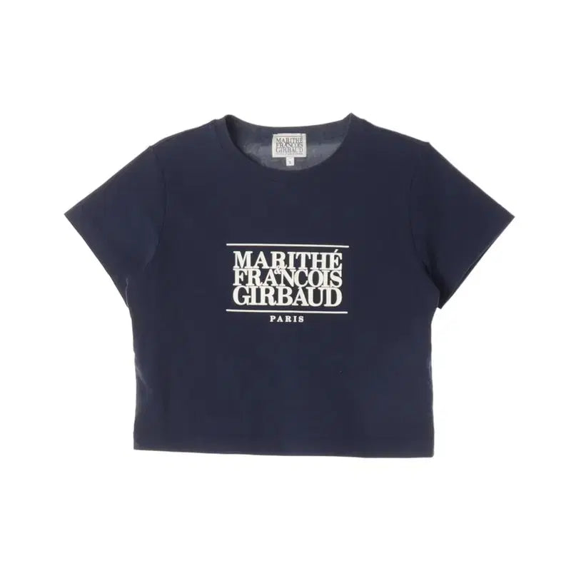 [BUNJANG] Marithe Francois Girbaud Navy Logo Crop T-shirt (S) / 마리떼 프랑소와 저버 네이비 로고 크롭 티 S