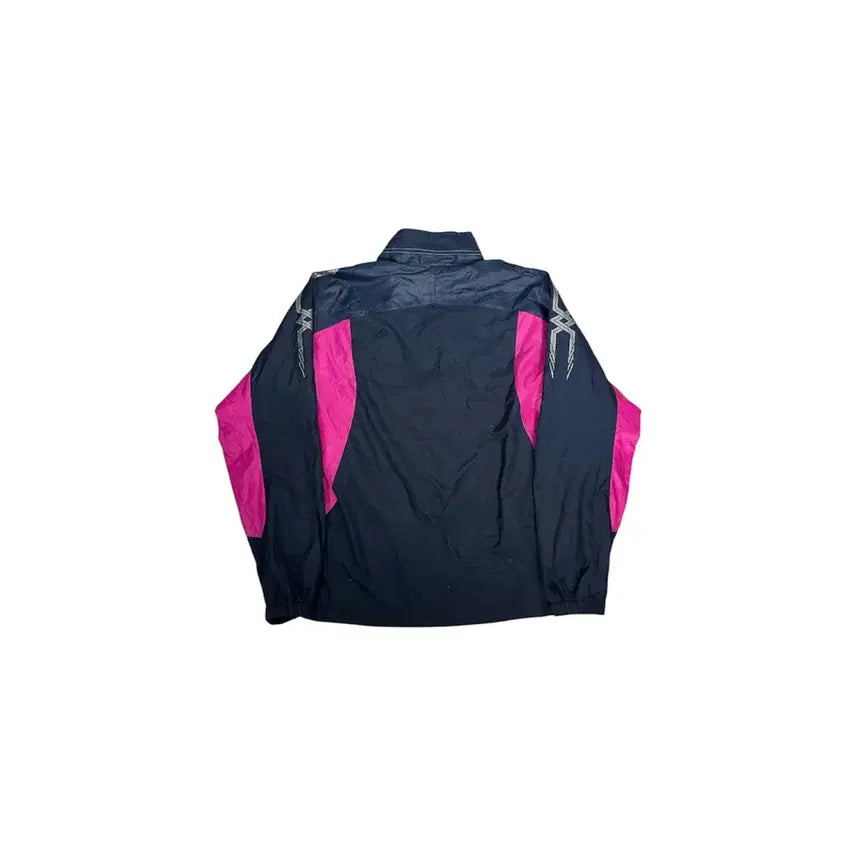 [BUNJANG] Mizuno Navy Old School Pink Track Jacket S / 미즈노 네이비 올드스쿨 핑크 오버핏 트랙 자켓 S