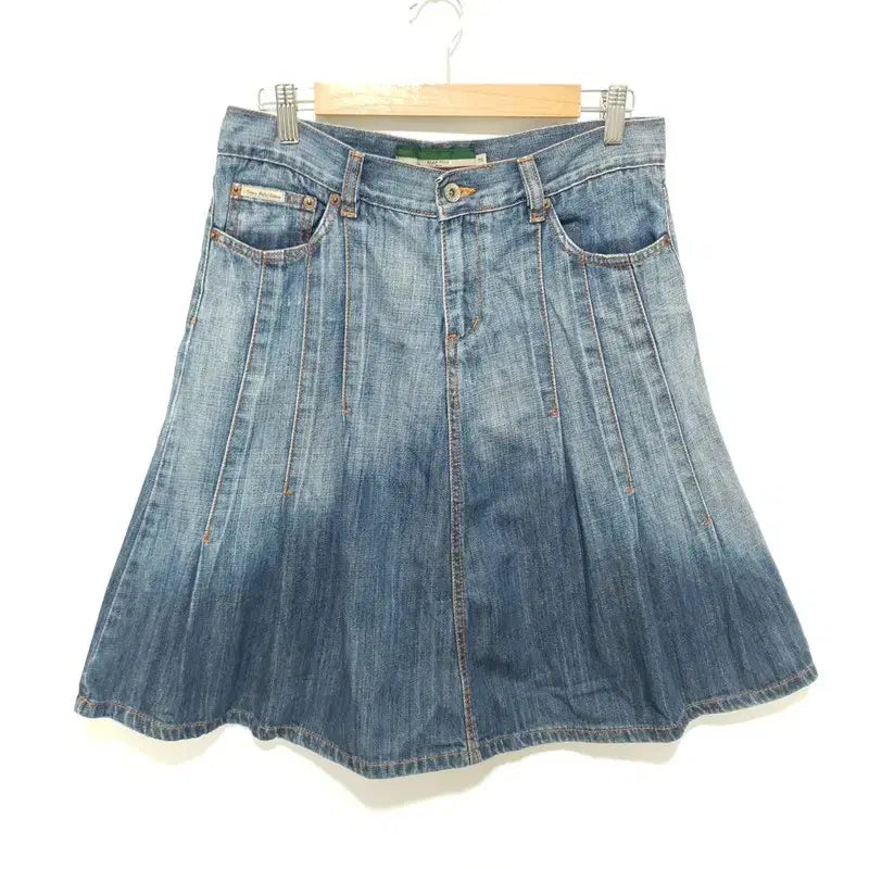 [BUNJANG] Beanpole Denim Pleated Skirt / 빈폴 데님 플리츠 스커트 73_S1555