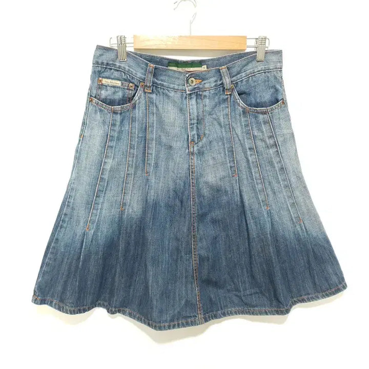 [BUNJANG] Beanpole Denim Pleated Skirt / 빈폴 데님 플리츠 스커트 73_S1555