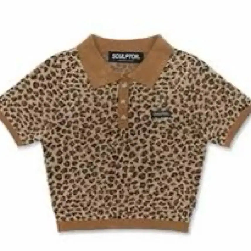 [BUNJANG] Sculptor Leopard Crop Top / 스컬프터 레오파드 크롭티
