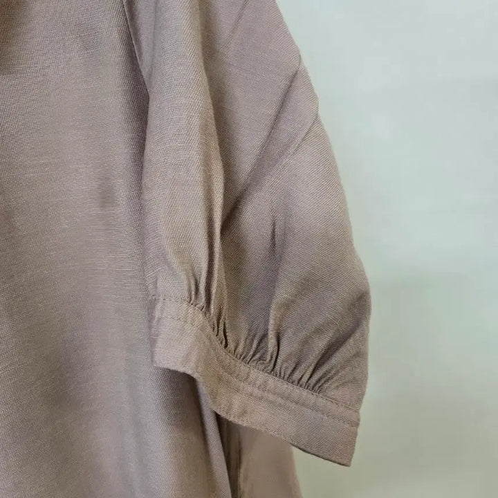 [BUNJANG] Collared Long Dress Brown Short Sleeve / 카라넥 롱 원피스 브라운 반팔