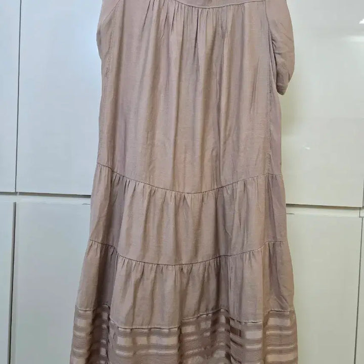 [BUNJANG] Collared Long Dress Brown Short Sleeve / 카라넥 롱 원피스 브라운 반팔