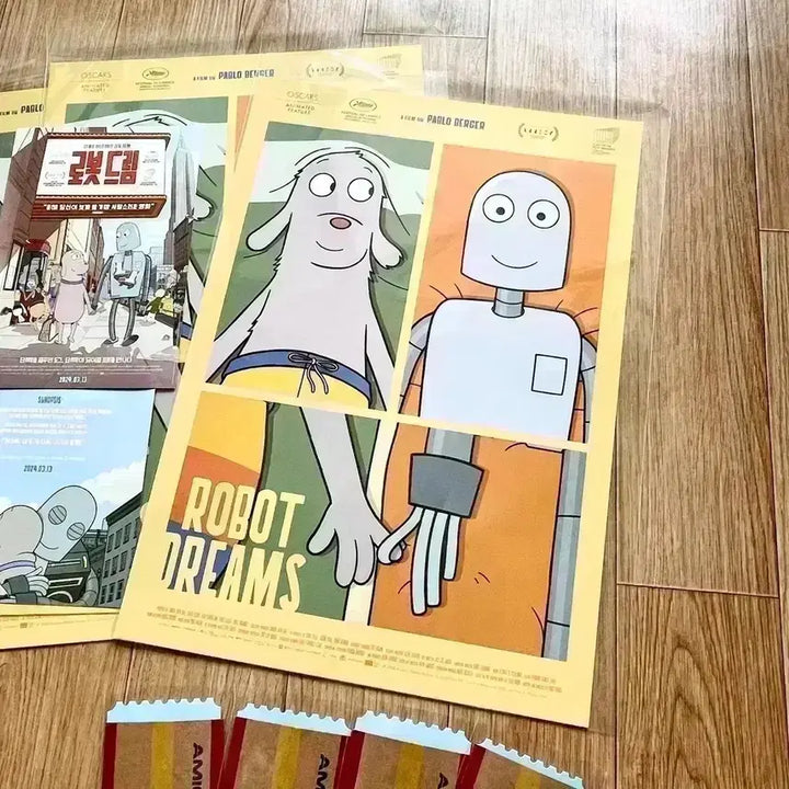 [BUNJANG] Robot Dreams Bundle Set / 로봇드림 렌티큘러 엽서세트 행복해 A3포스터 오리지널티켓 오티 아트카드