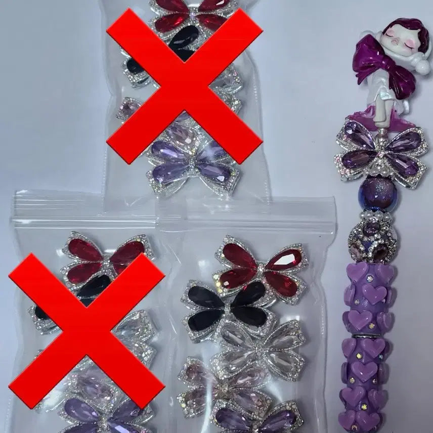 [BUNJANG] DIY Ribbon Zircon Beads Set / DIY 리본 지르콘 비즈 &amp; 볼꾸