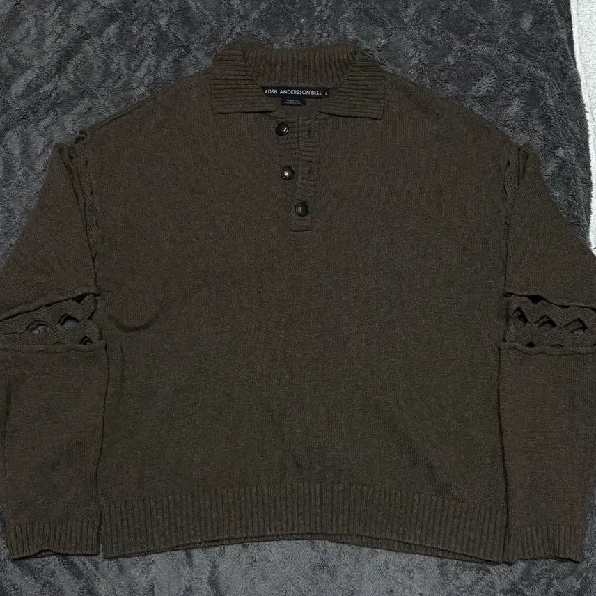 [BUNJANG] Andersson Bell Cutout Polo Sweater L / 앤더슨벨 컷아웃 폴로 스웨터 L