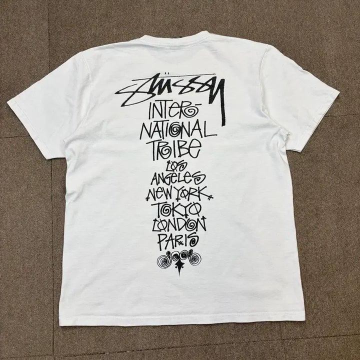 [BUNJANG] Stussy Tribe Stack T-shirt (White, M) / stussy 스투시 트라이브 스택 티셔츠 m