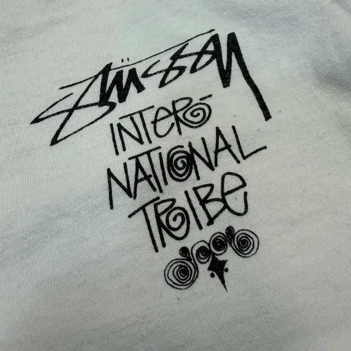 [BUNJANG] Stussy Tribe Stack T-shirt (White, M) / stussy 스투시 트라이브 스택 티셔츠 m