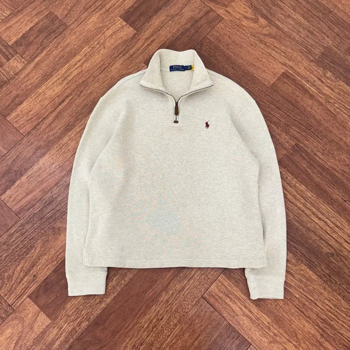[SOLD OUT] M 폴로 랄프로렌 오트밀 반집업 면 티셔츠
