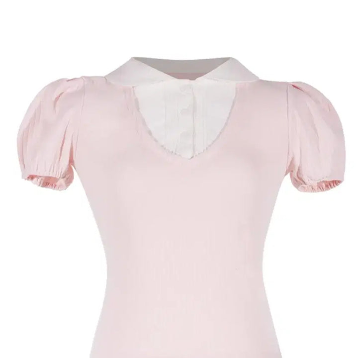 [SOLD OUT] 위스페어리 레이어드 블라우스 핑크 새상품