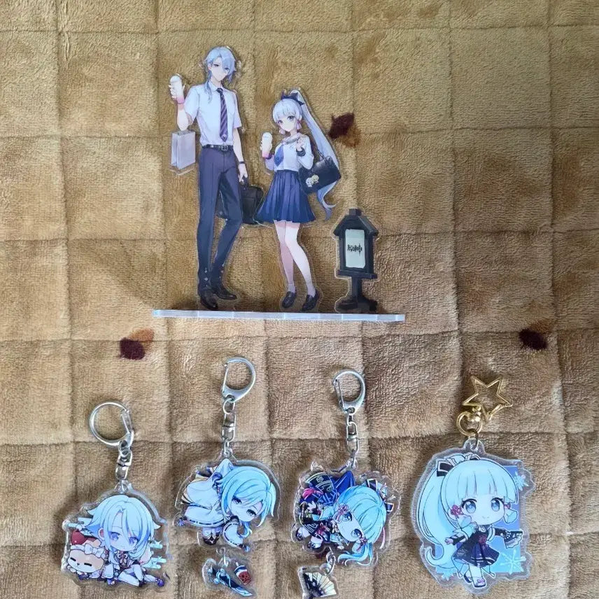 [BUNJANG] Genshin Impact Kamisato Ayato Ayaka Acrylic Stand &amp; Keychain Bundle Set / 원신 카미사토 아야토 아야카 키링, 아크릴스탠드 일괄