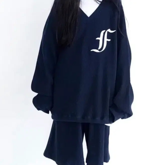 [SOLD OUT] 샵페어리 네이비 와플 셋업