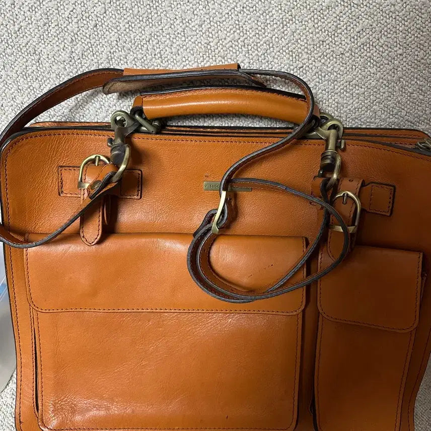 [BUNJANG] Tuscany Leather Italian Leather Briefcase / Tuscany Leather 이태리 가죽 서류 가방 브라운 팝니다