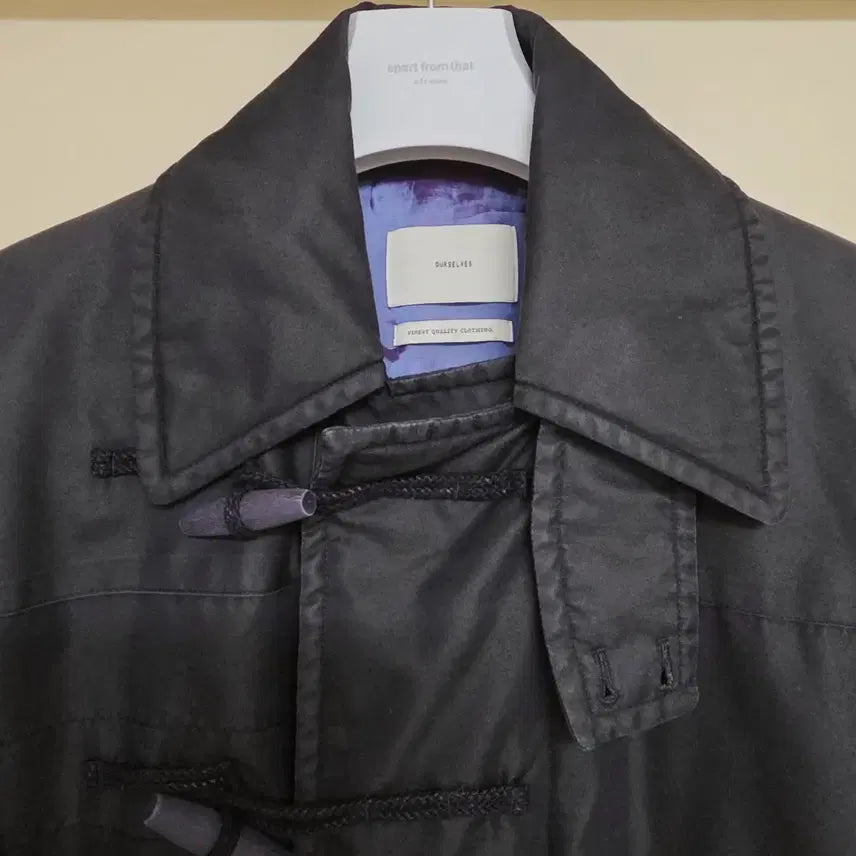 [BUNJANG] Ourselfs Insulation Gabardine Duffle Coat Black / [1] 아워셀브스 인슐레이션 개버딘 더플 코트 블랙 ourselves