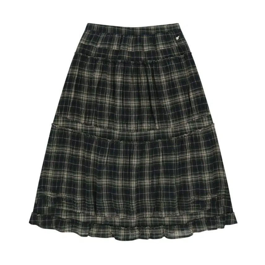 [BUNJANG] KOSEIO Shirring Midi Skirt Check (Size 2) / [2] 코이세이오 셔링 미디 스커트 체크
