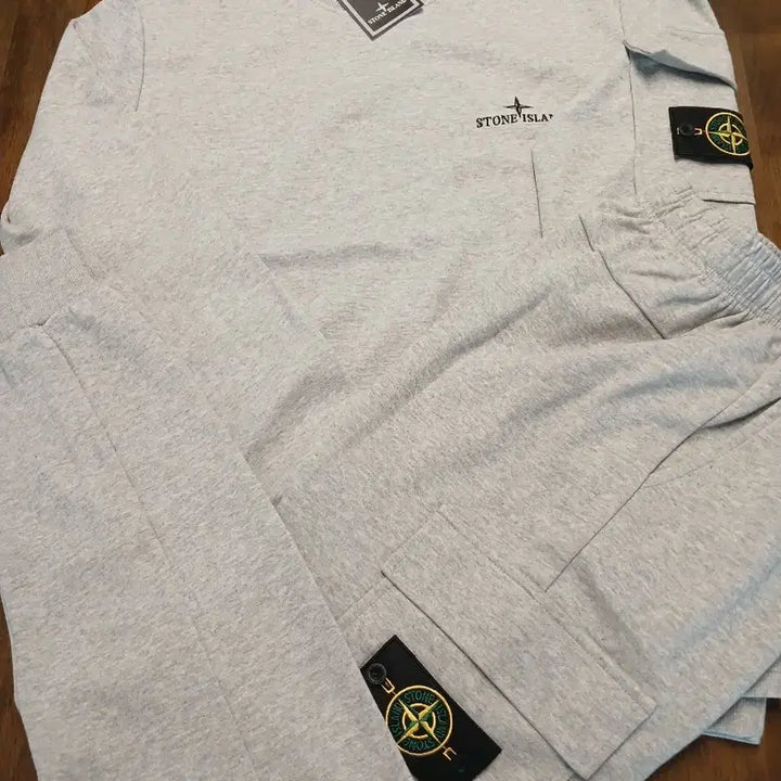 [SOLD OUT] 스톤 맨투맨 트레이닝 세트 회색 M