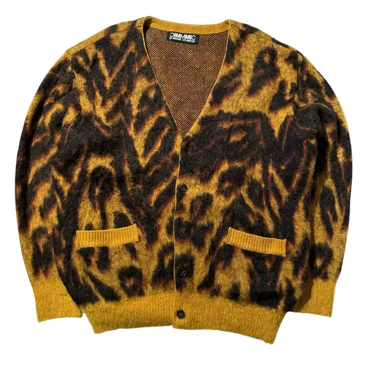[BUNJANG] MMIC Leopard Wool Alpaca Knit Cardigan / [XL] MMIC 울 알파카 레오파드 니트 가디건