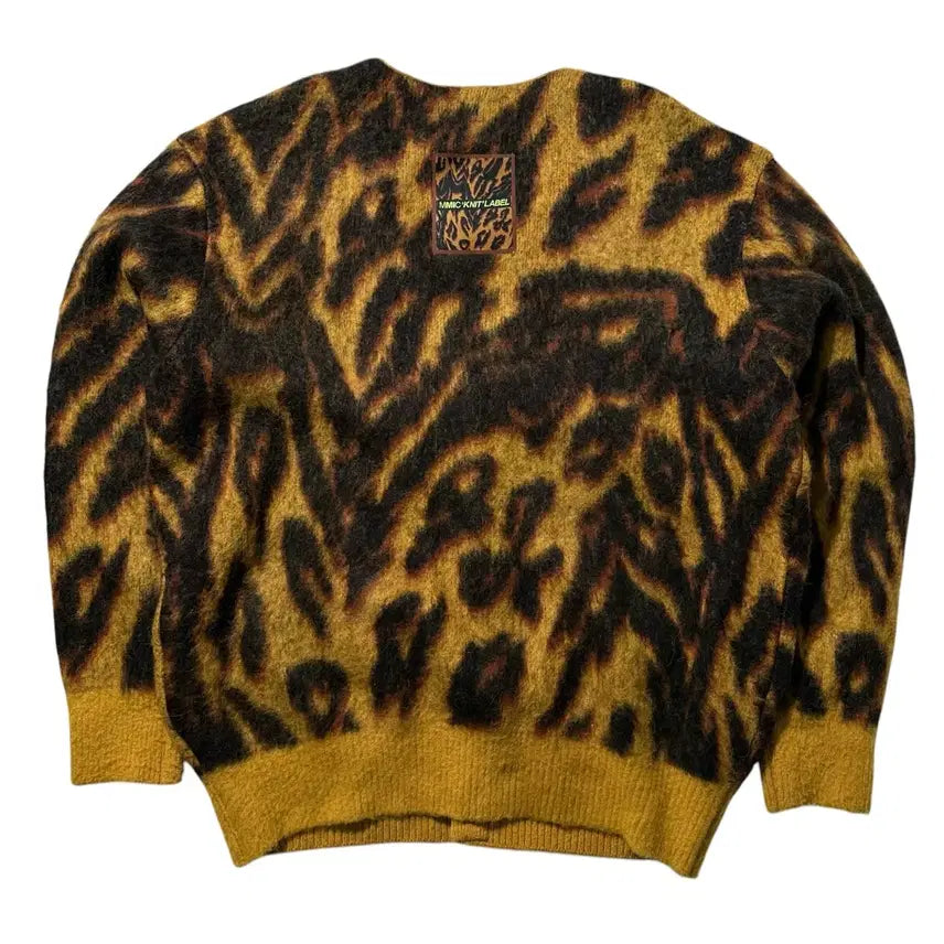 [BUNJANG] MMIC Leopard Wool Alpaca Knit Cardigan / [XL] MMIC 울 알파카 레오파드 니트 가디건
