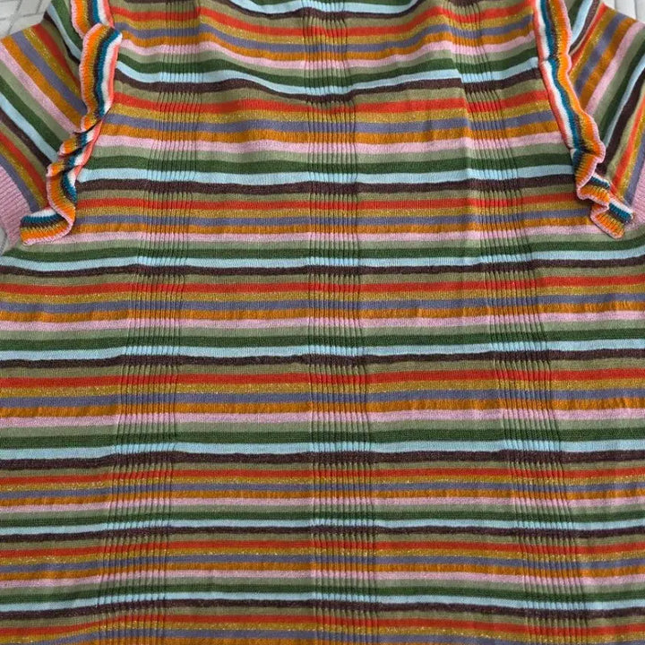 [BUNJANG] Chanel Stripe T-shirt / 샤넬 멀티컬러 스트라이프 반팔 티셔츠(38/무료배송)