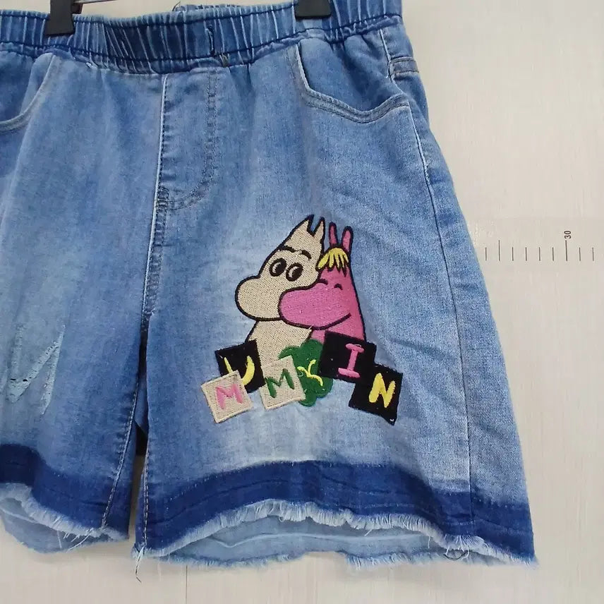 [BUNJANG] Moomin Denim Shorts / 무민 데님 반바지 5부