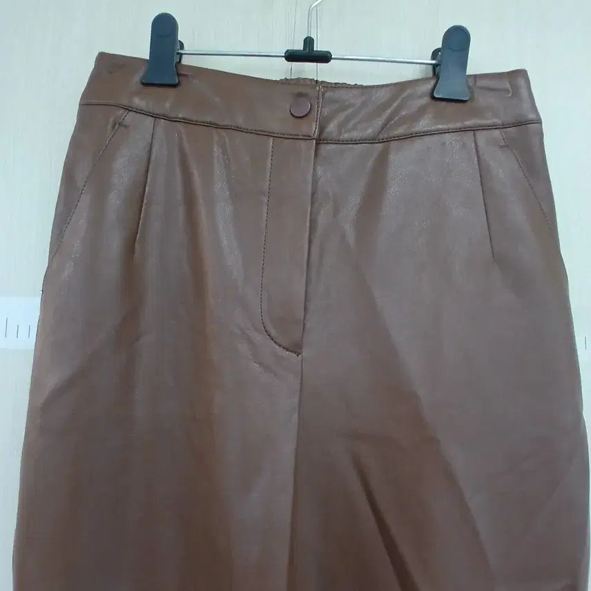 [BUNJANG] Derek Lam Brown Leather Wide Pants / DEREK LAM브라운 레더 와이드 팬츠
