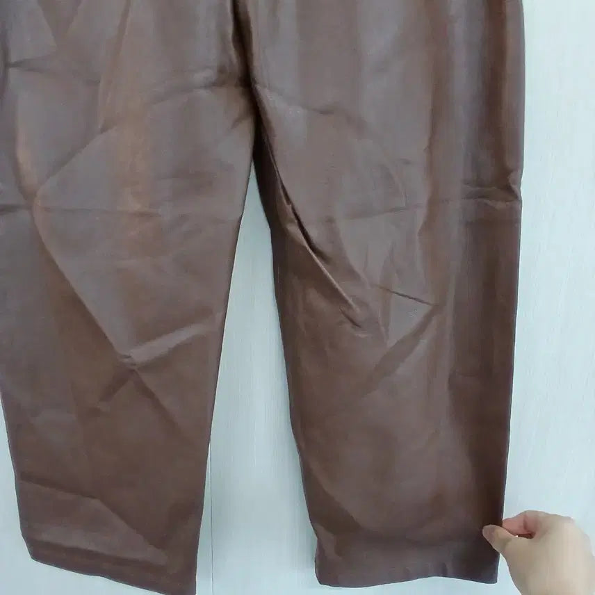[BUNJANG] Derek Lam Brown Leather Wide Pants / DEREK LAM브라운 레더 와이드 팬츠