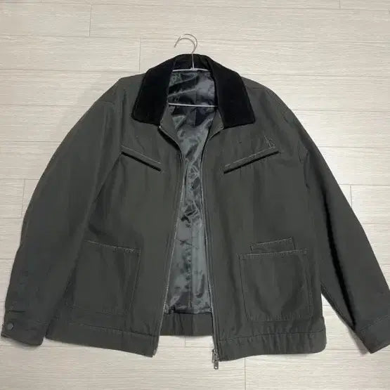 [BUNJANG] Leatherly Damage Line Work Jacket / 레더리 데미지라인워크자켓 카키