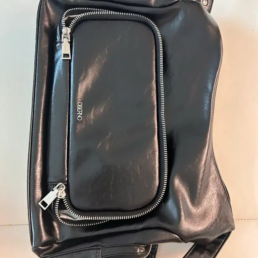 [BUNJANG] DBERNO Black Leather Insulated Bag / DBERNO 블랙 레더 보냉백