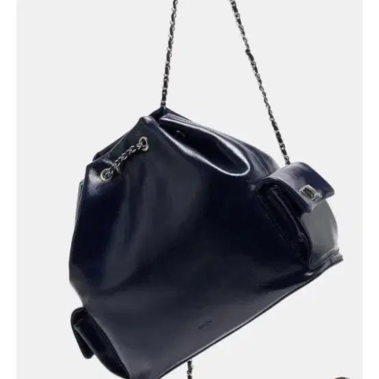 [BUNJANG] Couronne Chain Backpack Tote Shoulder Bag Dark Navy / 신상 쿠론 체인백팩 토트백 숄더백 다크네이비
