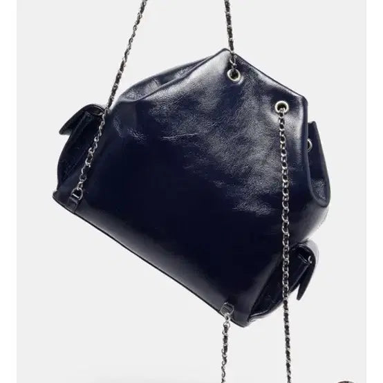 [BUNJANG] Couronne Chain Backpack Tote Shoulder Bag Dark Navy / 신상 쿠론 체인백팩 토트백 숄더백 다크네이비