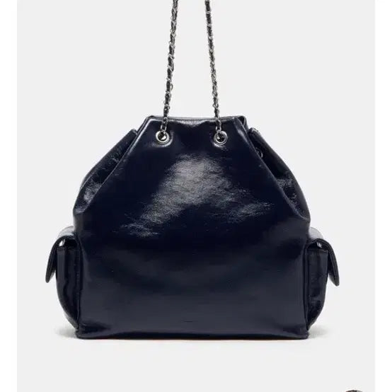 [BUNJANG] Couronne Chain Backpack Tote Shoulder Bag Dark Navy / 신상 쿠론 체인백팩 토트백 숄더백 다크네이비