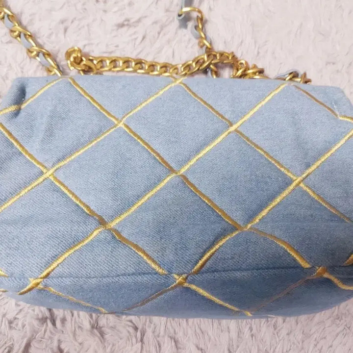 [BUNJANG] Denim Chain Crossbody Bag / 데님 체인 크로스백 숄더백