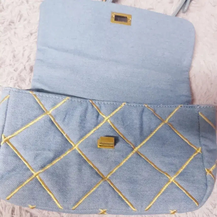 [BUNJANG] Denim Chain Crossbody Bag / 데님 체인 크로스백 숄더백