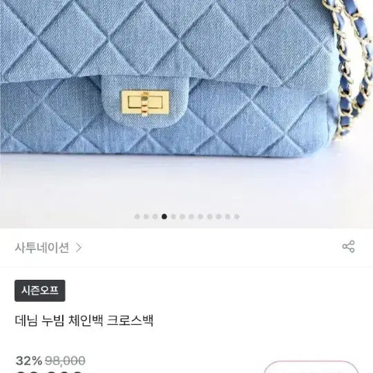 [BUNJANG] Denim Chain Crossbody Bag / 데님 체인 크로스백 숄더백